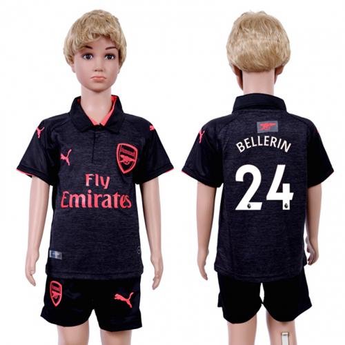 Arsenal #24 Bellerin Sec Away Kid Soccer Club Jersey